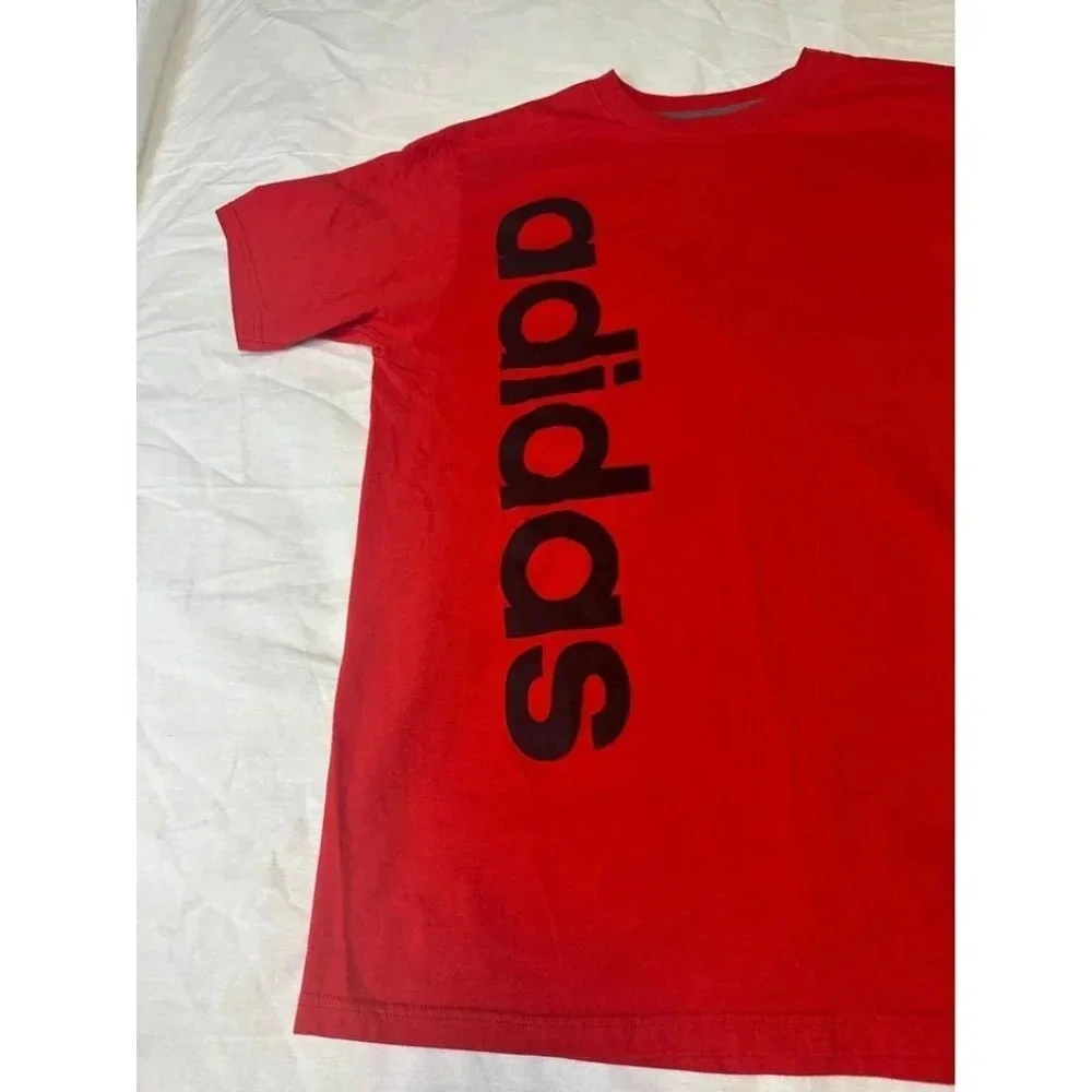 adidas Men's Short Sleeve T-Shirt Red Size Large #0450